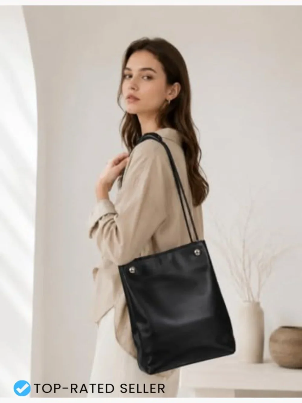 Waterproof PU Leather Tote Bag Shoulder Hobo Fits 13